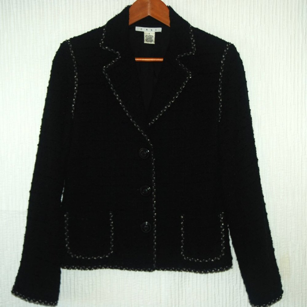 GAbi Woman Black Long Sleeve Button up Classic Blazer Size 8